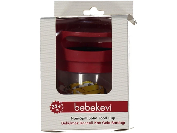 Bebekevi Kırmızı Desenli Dökülmez Katı Gıda Bardağı ürün görseli 1