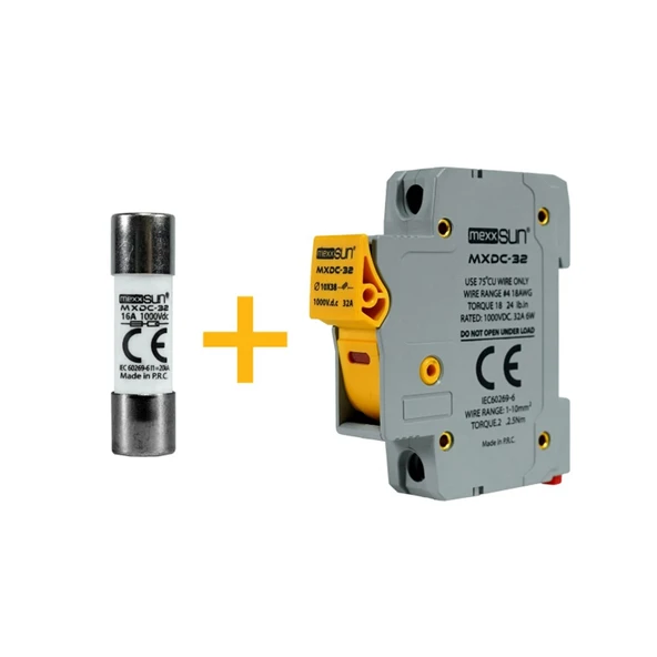 Mexxsun DC Sigorta + Sigorta Yuvası (20A 1000V) - 12 Adet ürün görseli 1