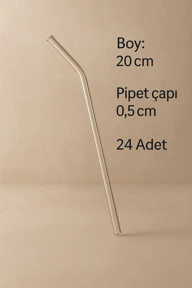 MAKRİ HOME Cam Pipet 24’lü Set — 20 cm uzunluk, 0,5 cm Çap ürün görseli 1