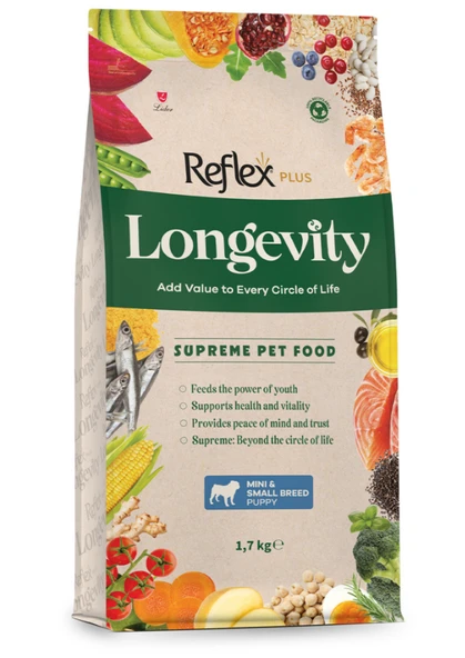 Reflex Plus Longevity Puppy Hipoalerjenik Balıklı Mini Ve Küçük Irk Yavru Köpek Maması 1.7 Kg ürün görseli 1