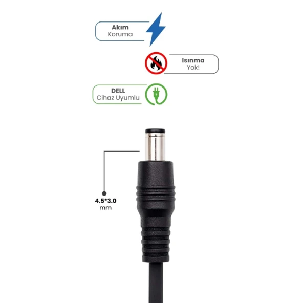19.5V 4.62A 4.5 * 3.0mm 90W DELL İçin Laptop Adaptör ürün görseli 1