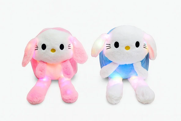 Işıklı Peluş Oynar Kulaklı My Melody ve Cinnamoroll Sırt Çantası ürün görseli 1