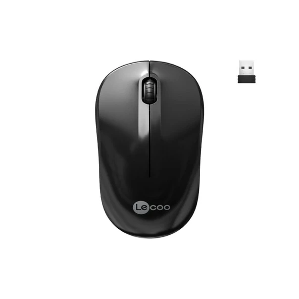 LENOVO LECOO WS206 Kablosuz 1200DPI+3 Tuşlu Siyah Mouse ürün görseli 1