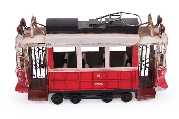 Dekoratif Metal Taksim Tramvay Vintage Biblo Hediyelik ürün görseli 1