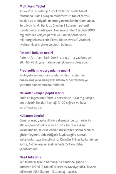 Suda Collagen Multiform 90 Tablet - Resim 5