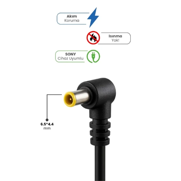 19.5V 4.7A 6.5 * 4.4mm 90W SONY İçin Laptop Adaptör ürün görseli 1