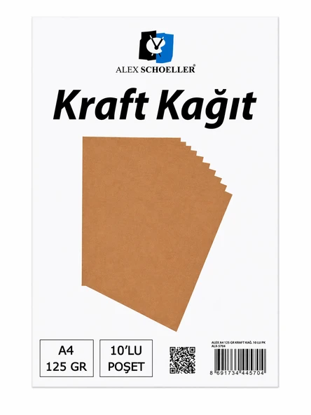 ALEX A4 125 GR. KRAFT KAĞIT 10 LU ürün görseli 1