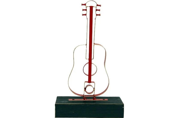 Obje Gitar Ahşap Standlı Biblo Dekoratif Ev Ofis Hediyelik ürün görseli 1