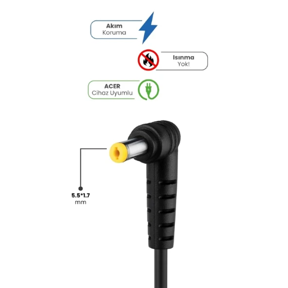 19V 4.74A 5.5 * 1.7mm 90W ACER İçin Laptop Adaptör ürün görseli 1