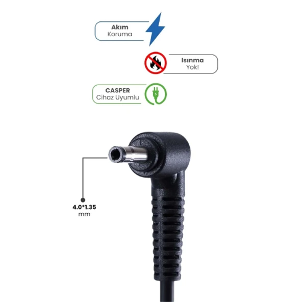 19V 3.42A 4.0 * 1.35mm 65W CASPER İçin Laptop Adaptör ürün görseli 1