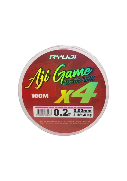 Ryuji Aji Game 4b Pink 100m İp Misina 0,04mm ürün görseli 1