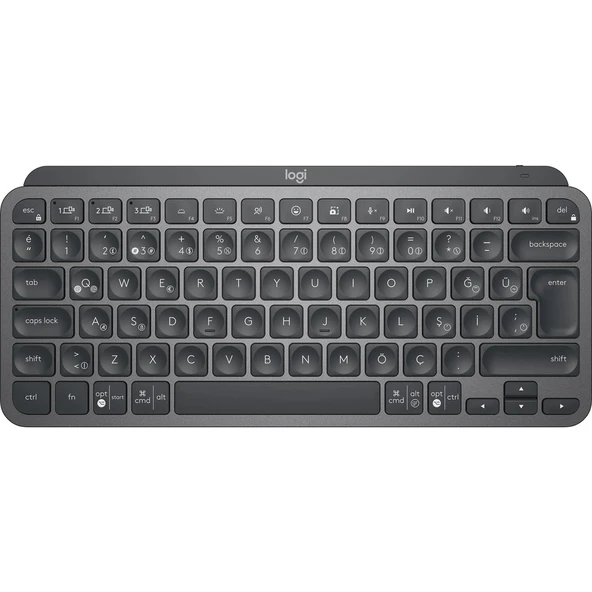 LOGITECH MX KEYS MINI MINIMALIST KABLOSUZ BLUETOOTH AYDINLATMALI Q TR KLAVYE SİYAH 920-010504 ürün görseli 1