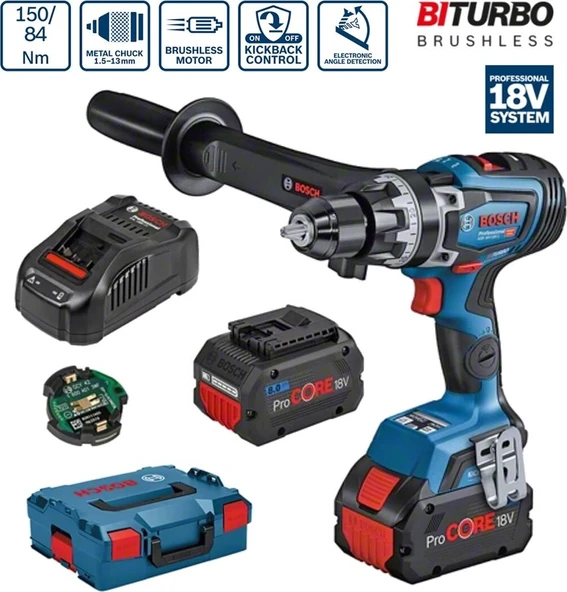 Bosch Professional GSB 18V-150 C Akülü Darbeli Delme Vidalama 2x8 AH - 06019J5105 ürün görseli 1