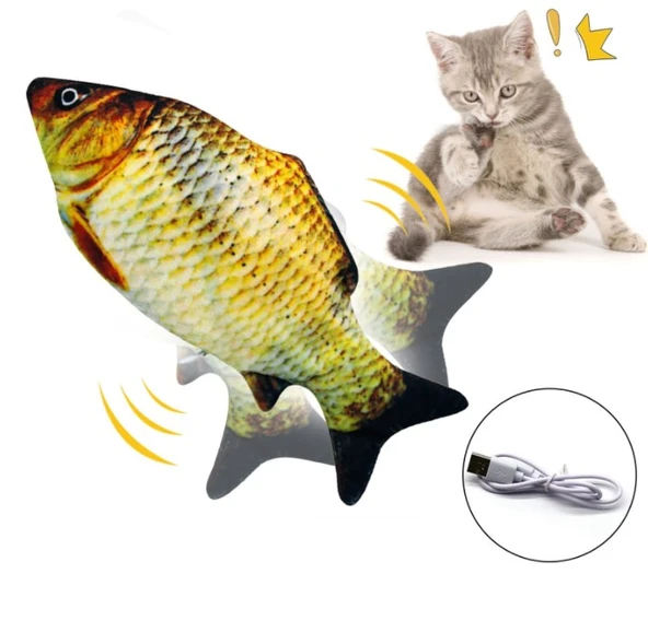 Hareketli Balık Kedi Oyuncağı Şarjlı - Resim 2