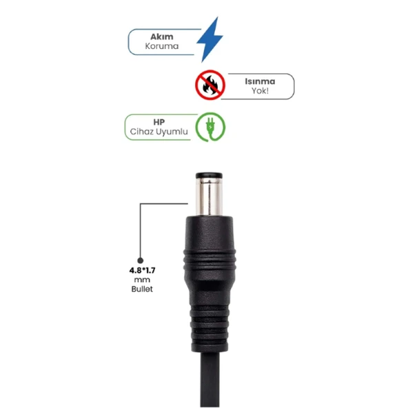 19V 4.74A 4.8 * 1.7mm Bullet 90W HP İçin Laptop Adaptör ürün görseli 1