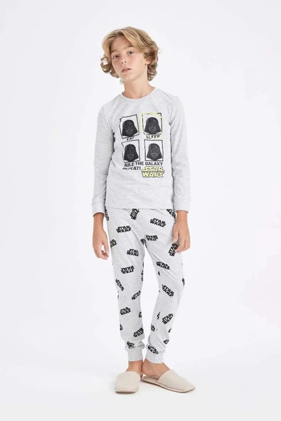D5094 Erkek Çocuk Star Wars Uzun Kollu Üst Uzun Alt Pijama Takımı ürün görseli 1