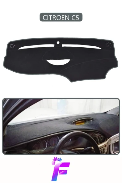 MİRCEM CITROEN C5 (2001-2004) Araca Özel Torpido Örtüsü | Hızlı  Montaj | Kaymaz Tasarım | Tam Uyum | D86 Gri ürün görseli 1