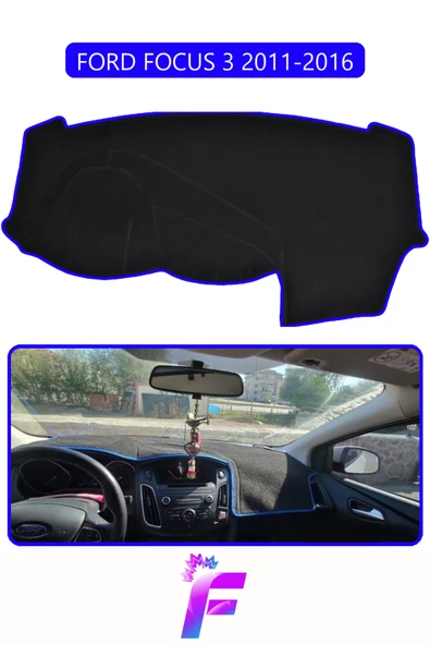 MİRCEM FORD FOCUS 3 (2011-2016) Torpido Örtüsü | Güneşten Korur | Kolay Montaj | Tam Uyum | Araca Özel |E83 Mavi ürün görseli 1