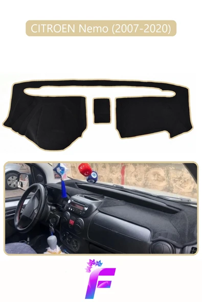 MİRCEM CITROEN NEMO (2007-2020) Torpido Örtüsü | Güneşten Korur | Kolay Montaj | Tam Uyum |Hızlı Montaj| E7 Bej ürün görseli 1