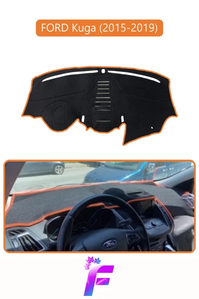 MİRCEM FORD KUGA (2015-2019) Araca Özel Torpido Örtüsü | Kolay Montaj | Güneşten Korur | Oto Aksesuar | F16 Kahverengi ürün görseli 1