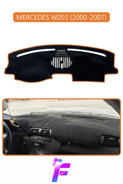 MİRCEM MERCEDES W203 (2000-2007) Uyumlu Torpido Örtüsü | Yansıma Önleyici | Kolay Montaj | Tam Koruma | H22 Kahverengi ürün görseli 1