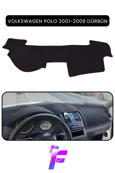 MİRCEM VOLKSWAGEN POLO (2001-2009) Araca Özel Torpido Örtüsü | Ön Göğüs Kılıfı | Tam Koruma | Tam Uyum |C42 Siyah ürün görseli 1