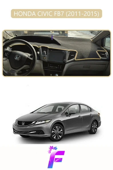 MİRCEM HONDA CIVIC FB7 (2011-2015) Torpido Örtüsü | Güneşten Korur | Kolay Montaj | Tam Uyum | F55 Bej ürün görseli 1