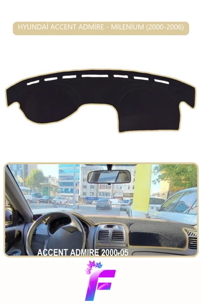 MİRCEM HYUNDAİ ACCENT ADMİRE/MİLENİUM (2000-2006) Torpido Örtüsü | Güneşten, Isıdan, Çatlamadan Korur | F91 Bej ürün görseli 1