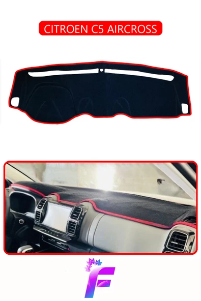 MİRCEM CITROEN C5 AIRCROSS Araca Özel Torpido Örtüsü | Hızlı  Montaj | Kaymaz Tasarım | Tam Koruma | D93 Kırmızı ürün görseli 1