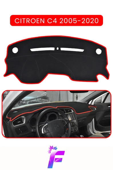 MİRCEM CITROEN C4 (2005-2020) Uyumlu Ön Göğüs Koruma | Hızlı  Montaj | Kaymaz Tasarım | Tam Uyum | D75 Kırmızı ürün görseli 1