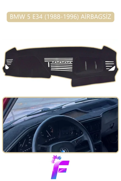 MİRCEM BMW E34 AİRBAGSİZ (1988-1996) Torpido Örtüsü | Güneşten Korur | Kolay Montaj | Tam Uyum | C91 Bej ürün görseli 1