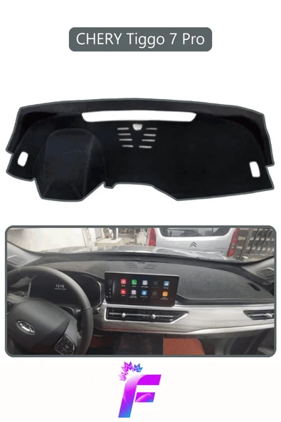 MİRCEM CHERY TİGGO 7 Pro Araca Özel Torpido Örtüsü | Ön Göğüs Kılıfı | Tam Koruma | Oto Aksesuar | D38 Gri ürün görseli 1