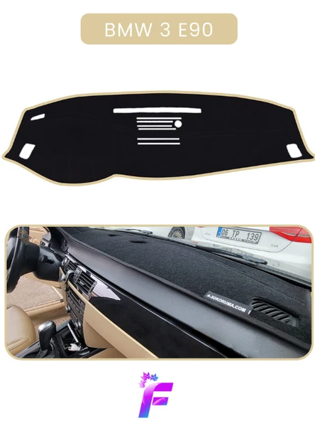 MİRCEM BMW E90 (2005-2013) Uyumlu Torpido Örtüsü | Araca Özel Üretim | Kolay Montaj | Torpido Kılıf | TA7 Bej ürün görseli 1