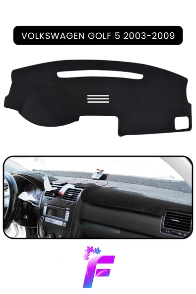 MİRCEM VOLKSWAGEN GOLF 5 (2003-2009) Torpido Örtüsü | Güneşten, Isıdan, Çatlamadan Korur | Tam Uyum | C6 Siyah ürün görseli 1