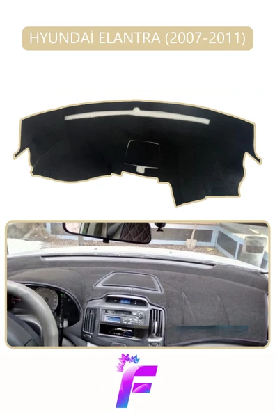 MİRCEM HYUNDAİ ELANTRA (2007-2011) Uyumlu Torpido Örtüsü | Yansıma Önleyici | Hızlı Montaj | Koruma | G13 Bej ürün görseli 1