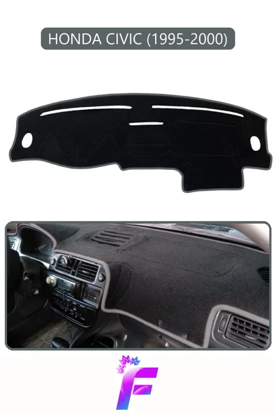 MİRCEM HONDA CIVIC (1995-2000) Uyumlu Torpido Örtüsü | Yansıma Önleyici | Kolay Montaj | Tam Koruma | F50 Gri ürün görseli 1