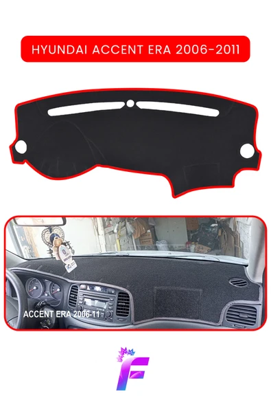 MİRCEM HYUNDAİ ACCENT ERA (2006-2011) Torpido Kılıfı | Yansıma Engeller| Kolay Montaj | Oto Aksesuar | TC45 Kırmızı ürün görseli 1