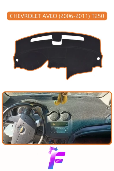 MİRCEM CHEVROLET AVEO (2006-2011) Araca Özel Torpido Örtüsü | Ön Göğüs Kılıfı | Tam Koruma | Tam Uyum | D52 Kahverengi ürün görseli 1