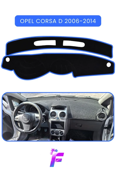 MİRCEM OPEL CORSA D (2006-2014) Torpido Örtüsü | Güneşten Korur | Kolay Montaj | Tam Uyum | Tam Koruma |T47 Mavi ürün görseli 1