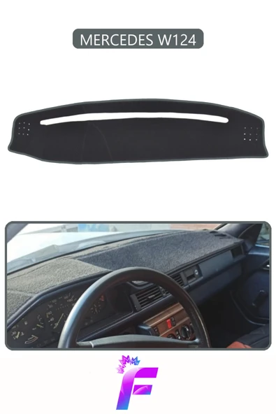 MİRCEM MERCEDES W124 Uyumlu Torpido Örtüsü | Yansıma Önleyici | Kolay Montaj | Tam Koruma | H2 Gri ürün görseli 1