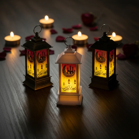 Ramazan Temalı Küçük Kare Kubbe LED Lamba - Resim 4