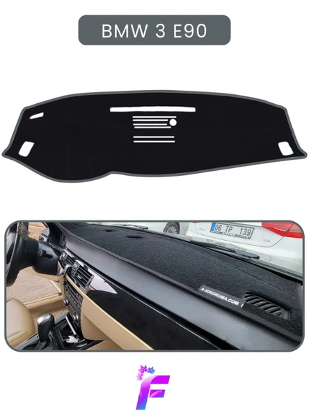 MİRCEM BMW E90 (2005-2013) Uyumlu Torpido Örtüsü | Araca Özel Üretim | Kolay Montaj | Torpido Kılıf | TA8 Gri ürün görseli 1