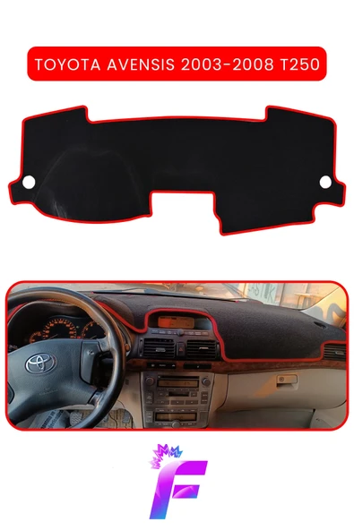 MİRCEM TOYOTA AVENSİS T250 (2003-2008) Uyumlu Torpido Örtüsü | Çatlama ve Isıya Karşı Tam Koruma | B9 Kırmızı ürün görseli 1