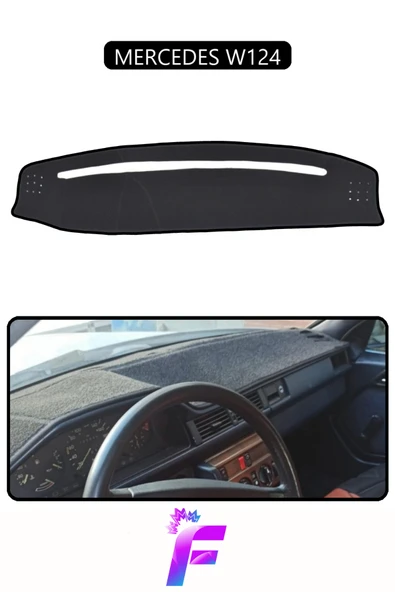 MİRCEM MERCEDES W124 Uyumlu Torpido Örtüsü | Yansıma Önleyici | Kolay Montaj | Tam Koruma | H6 Siyah ürün görseli 1