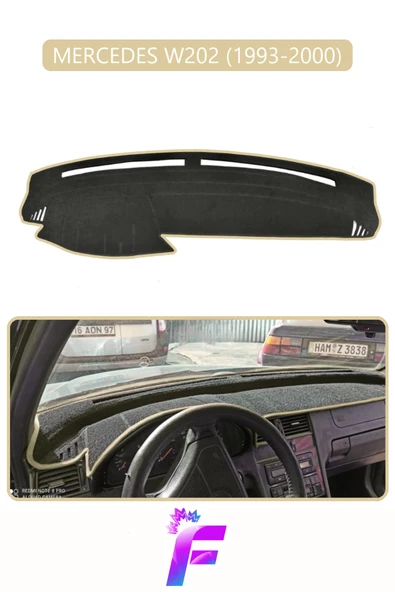 MİRCEM MERCEDES W202 (1993-2000) Uyumlu Torpido Örtüsü | Yansıma Önleyici | Kolay Montaj | Tam Koruma | H13 Bej ürün görseli 1