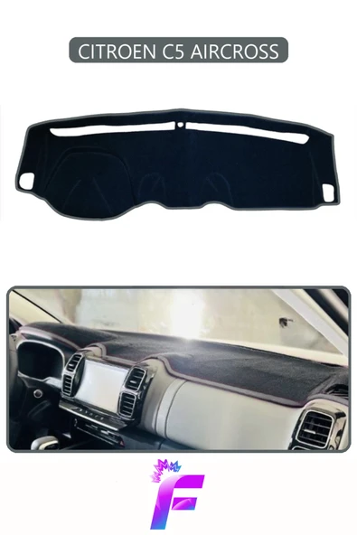 MİRCEM CITROEN C5 AIRCROSS Araca Özel Torpido Örtüsü | Hızlı  Montaj | Kaymaz Tasarım | Tam Koruma | D92 Gri ürün görseli 1