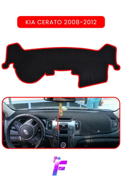MİRCEM KIA CERATO (2008-2012) Torpido Koruyucu | Güneş ve Yansımaya Karşı Kalkan | Tam Koruma | Kaymaz TC93 Kırmızı ürün görseli 1