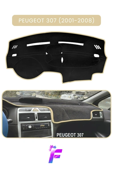 MİRCEM PEUGEOT 307 (2001-2008) Araca Özel Torpido Örtüsü | Ön Göğüs Kılıfı | Tam Koruma | Oto Aksesuar |T91 Bej ürün görseli 1