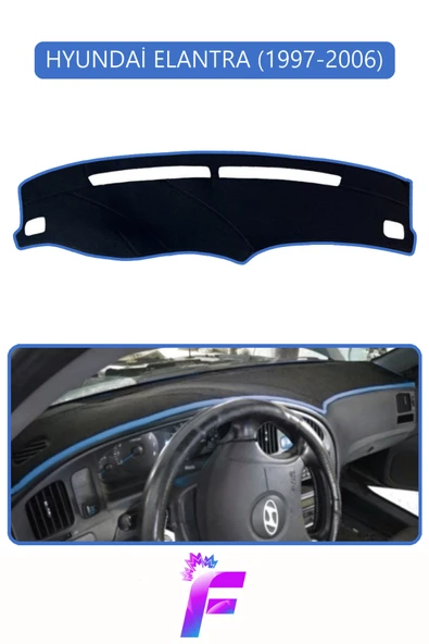 MİRCEM HYUNDAİ ELANTRA (1997-2006) Uyumlu Torpido Örtüsü | Yansıma Önleyici | Hızlı Montaj | Koruma | G11 Mavi ürün görseli 1