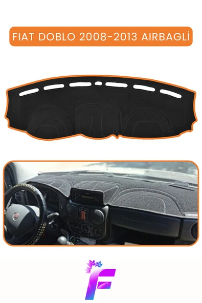 MİRCEM FIAT DOBLO AIRBAGLİ (2008-2013) Uyumlu Torpido Örtüsü | Kolay Montaj | Tam Koruma | Tam Uyum | E34 Kahverengi ürün görseli 1